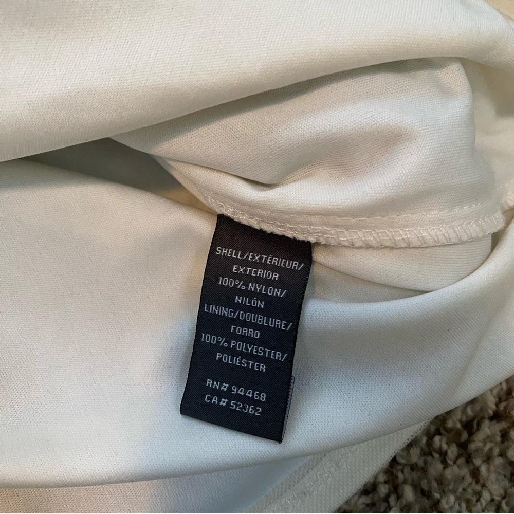 Vera Wang Navy Blue & Ivory Embroidered Lace Lined Shift Cocktail Dress Sz 4 - Picture 11 of 12